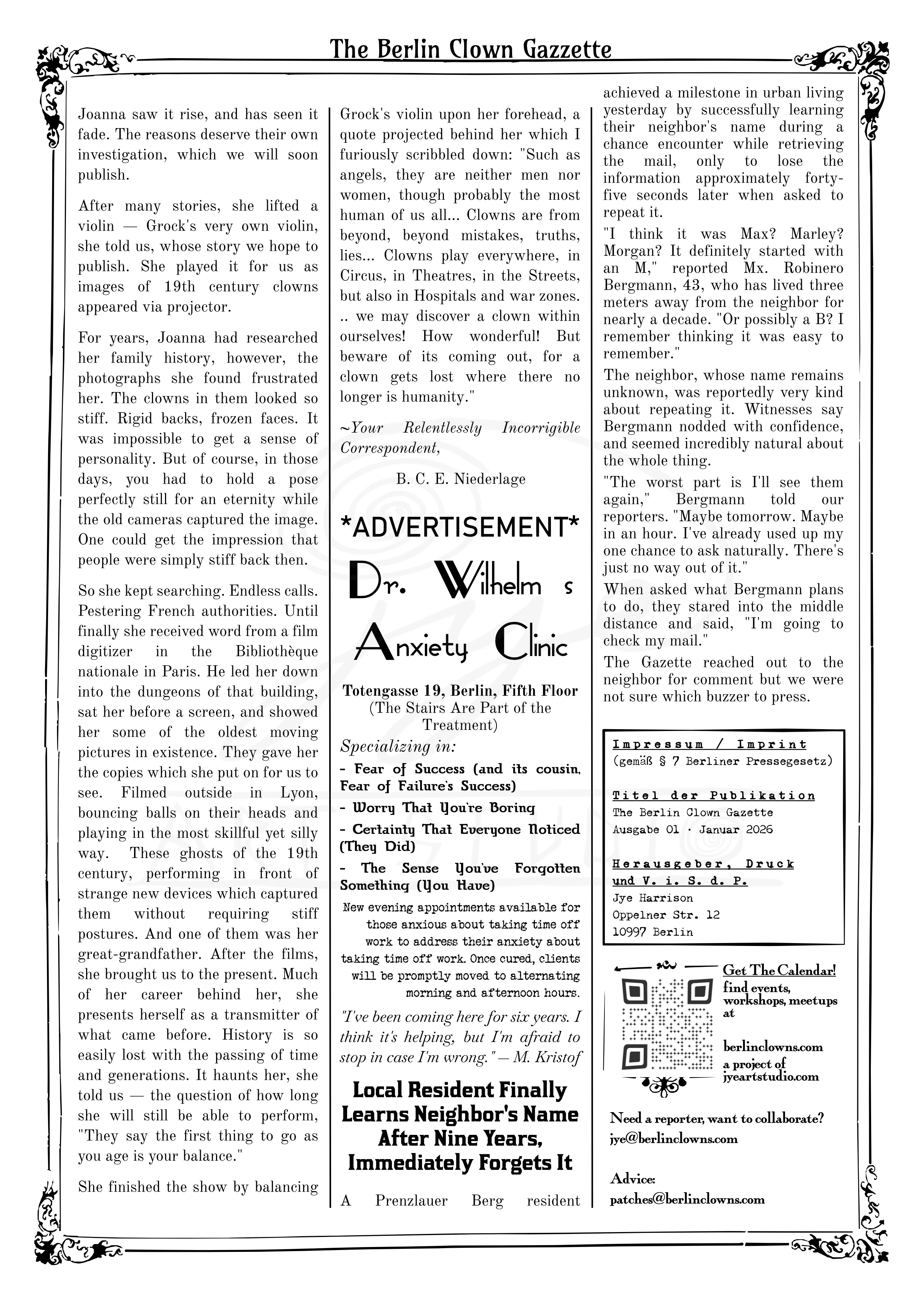 The Berlin Clown Gazzette Issue 1 — Page 4